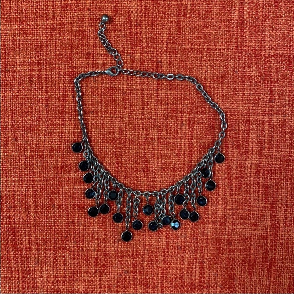 🖤 VTG 90’s Black Jet Beaded Gothic Goth Choker Necklace